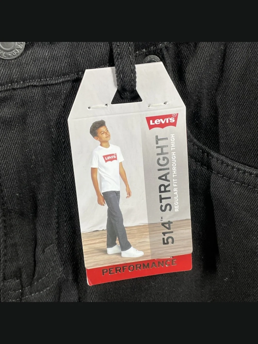 NEW Levis Jeans Boys 18 29 black denim straight leg casual classic
